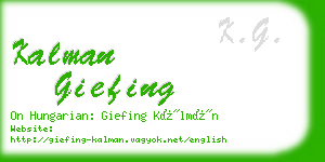 kalman giefing business card